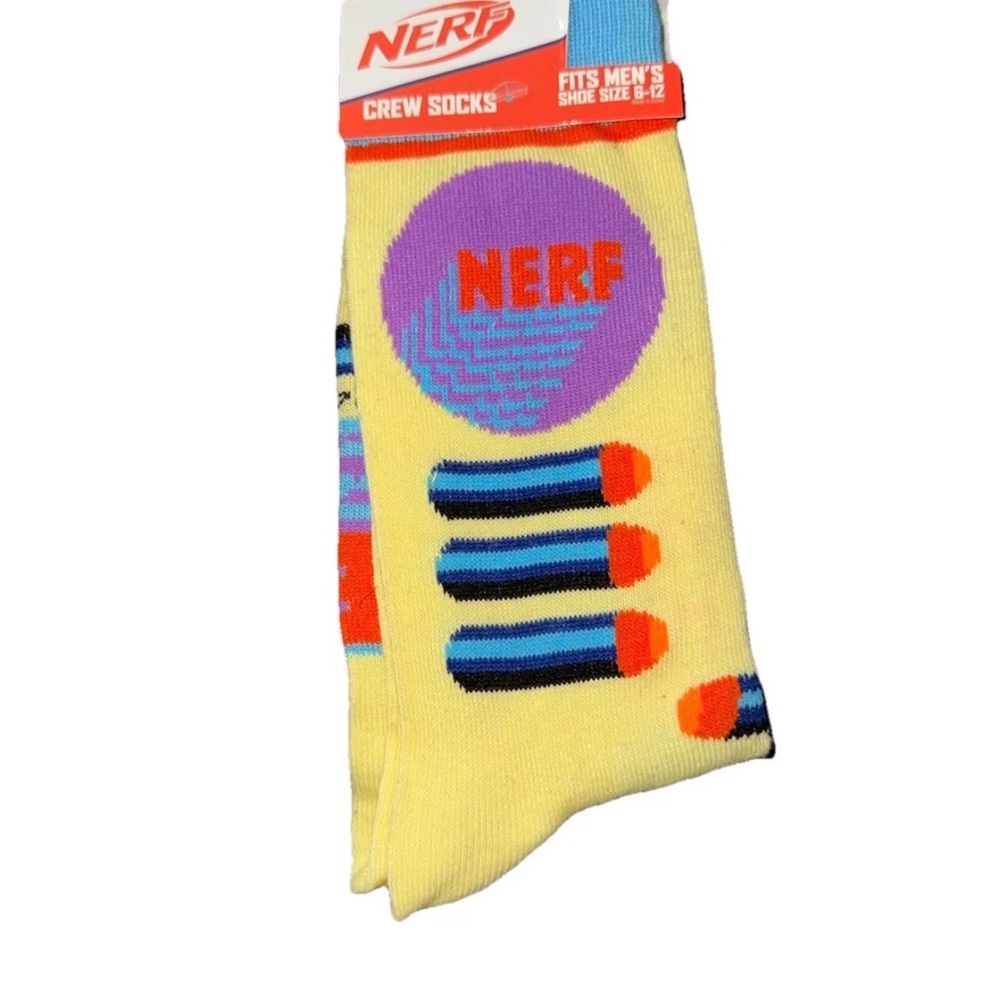 Nerf Yellow Crew Socks for Men 6-12